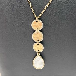 BR Banana Republic Crystal Dangle Drop Opera Necklace 31"